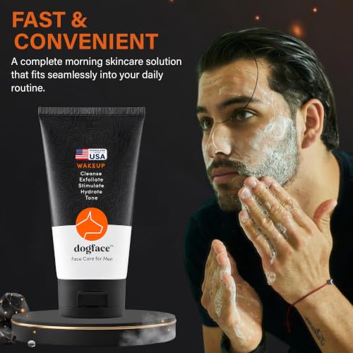 Dogface 5-in-1 Men’s Face Wash & Exfoliating Gel, Hydrating Skin Care 5.3 oz