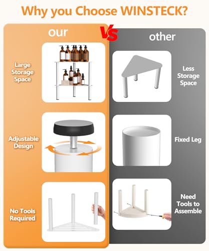 WikLiy White 2-Tier Waterproof Shower Foot Rest Stool for Shaving Legs, Rustproof Bathroom Bench