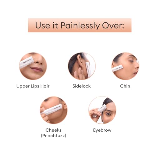 PROTOUCH Electric Dermaplaning Device | Beauty Tool | 2 in 1 Eyebrow & Face Hair Remover with Gentle Exfoliation | Quick, Painless, Smoother & Glowing Skin | 3 Attachment | Easy & Safe to Use