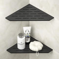 Bernkot Matte Black 10-Inch Corner Shower Shelf Set of 2 - Stainless Steel Bathroom Storage