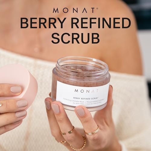 MONAT Berry Refined Scrub¢â - Perfecting Exfoliator Mask with Skin-Brightening AHAs and Cranberry Seeds, 87ml