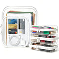 Clear Zipper Pouch Set for Travel & Organization - Hard Shell, Transparent, Waterproof - White 5-Pack
