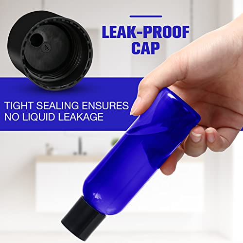 Mimorou 50 Pcs 4oz Travel Plastic Bottles with Black Flip Cap - Reusable