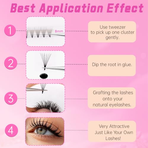 AGUUD 600 Fans Premade 10D D Curl Eyelash Extensions Narrow Fans, 0.05mm Thick, Mixed 8-15mm Length, Handmade Volume Lashes (Pack of 1)