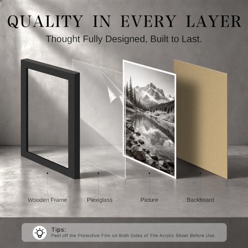 VCK 24x36 Poster Frame Black Wood Wall Display - 1 Pack, Variation: Black / 24 x 36 / 1 Pack
