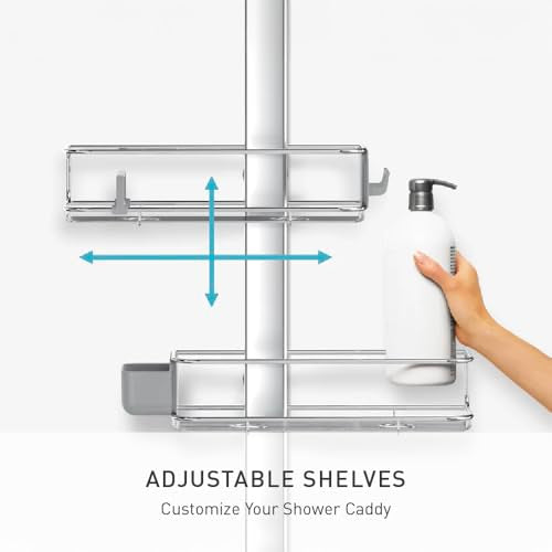 Simplehuman Adjustable Shower Caddy - Medium, Rust-Proof Stainless Steel & Aluminum