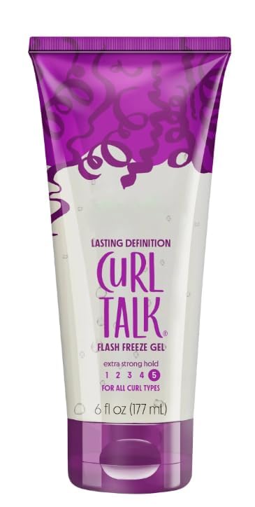 Curl Talk Flash Freeze Hair Styling Gel, Extra Strong Hold Level 5, For All Curl Types, 6 fl oz (Pack Of 1)