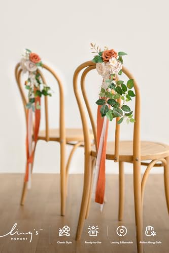 Ling's Moment Sunset Terracotta Pew Decorations for Fall Weddings - 8pcs