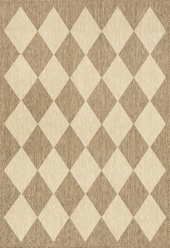 nuLOOM Sabina Brown Trellis Indoor/Outdoor Area Rug, 4' x 6' - Water & Fade Resistant