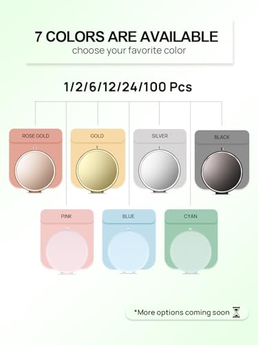 Cyan Compact Pocket Mirror 2.5 Inch Double-Sided Makeup Mirror with 1X & 2X Magnification - 12 Pieces