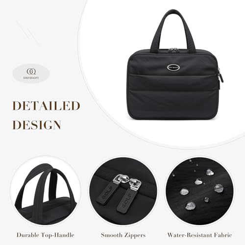 Travel Toiletry Bag,Water-resistant Makeup Cosmetic Bag with Jewelry Organizer Hanging Toiletry Bag for women Trips Camping Bathroom,Black