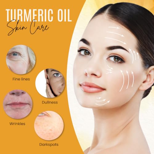Organic Turmeric Face Oil for Skin Lightening & Anti-Aging - 4 Fl Oz (Pack of 1)