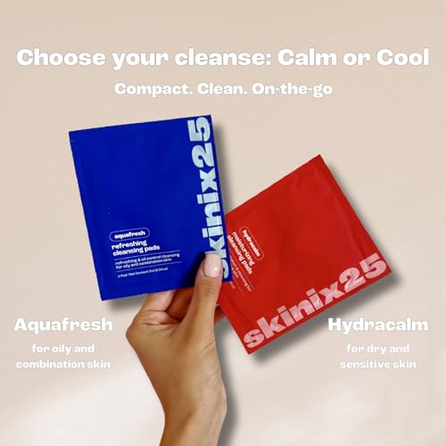 Hydracalm & Aquafresh Facial Cleansing Pads ? 20 Individually Wrapped Cotton Wipes | On-the-Go Face Wipes for Travel, Gym & Daily Skincare | Hydrating + Oil-Control Cleansing Pads for All Skin Types