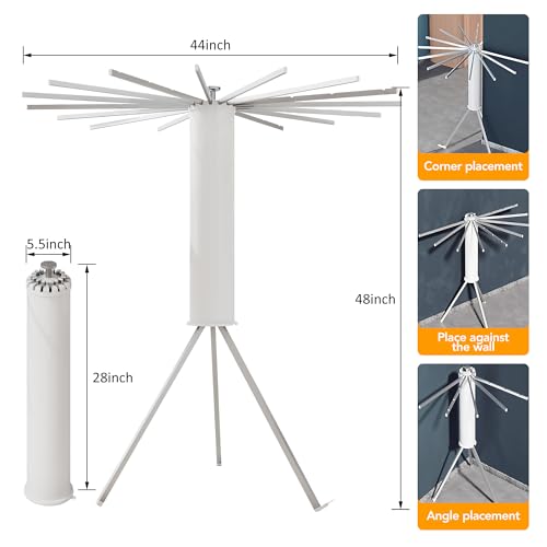 LIENAHU 16 Aluminum Poles Clothes Drying Rack Foldable & Retractable Laundry Stand