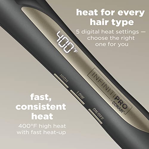 Tourmaline Ceramic Tapered Curling Wand 1¼-¾ Inch - Beachy Waves, Dark Gray