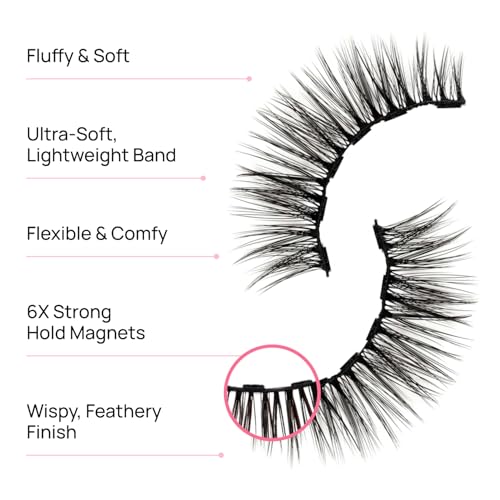 Full Out Glam Star Power Magnetic Lashes, Premium Reusable Magnetic Eyelashes, Dramatic Natural Look, No Glue Needed, Instant Application, Strong Performance Ready Hold, Contains One Set of Lashes
