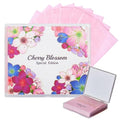 [100 Counts + Mirror Case] Cherry Blossom Natural Oil Blotting Paper for Face Korean with Mirror Case