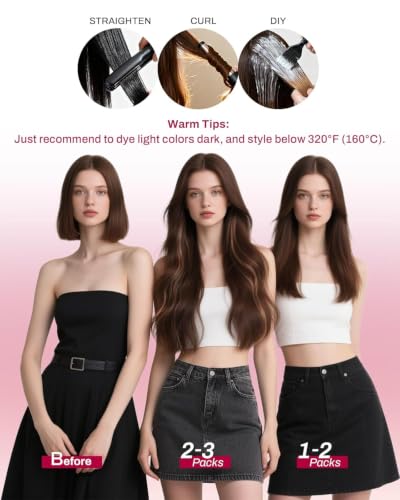Moresoo Copper Clip-in Hair Extensions 10 Inch Short Straight Auburn Rose Copper #330