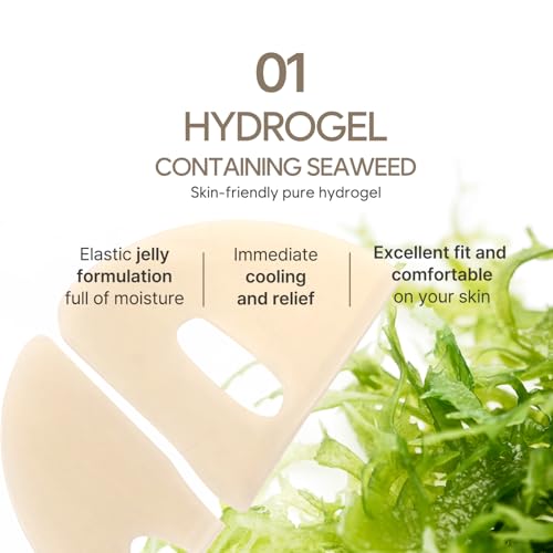 Petitfee Gold & Snail Hydogel Face Mask 5ea - 24k Gold Snail Facial Mask for Firming, Healthy Skin, Hydrating, Skin Elasticity, Snail Secretion Filtrate, Citrus Extract, Green Tea Extract