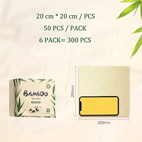 Lekoch Bamboo Face Wipes 50 Count Pack - Hypoallergenic & Biodegradable, Wet & Dry Facial Towels for Sensitive Skin, Travel & Makeup Removal