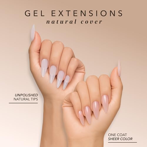 Kiara Sky Gel Nail Extension Tips ? Natural Cover, 504 pieces, Sculpted - Stiletto shape, Extra Large (XL)