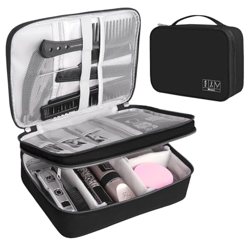 Barber Case Barber Tool Bags Barber clipper Bag Barber Cases for Clippers and Supplies Professional Barber Accessories Kit Hair Cutting Scissors Storage Bag Shaving Kits (Black)
