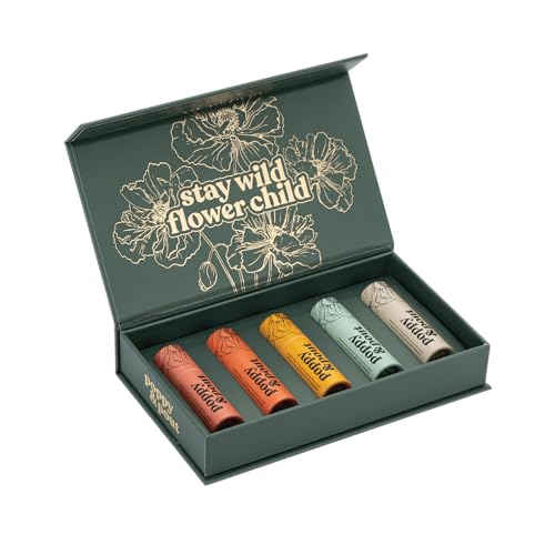 Jumbo Lip Balm Gift Set 5-Pack - Poppy & Pout All Natural Lip Balms (Island Coconut, Pomegranate Peach, Sweet Mint, Wild Honey, Orange Blossom) - Cruelty-Free