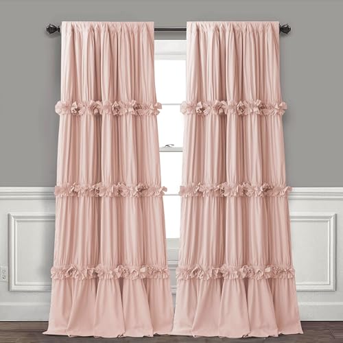 Peach Pink Blackout Window Curtains 52x96 Inches, 2 Panels - Homechoice Decor