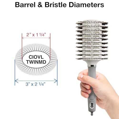 Olivia Garden Turbo Vent Oval Twin & 100% Boar Hair Brush