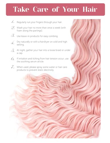 20 Inch Light Pink Curly Braiding Hair Mix - Long Synthetic Crochet Hair for Boho Styles