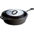 Lodge 5 Quart Pre-Seasoned Cast Iron Deep Skillet with Lid - Versatile Cookware