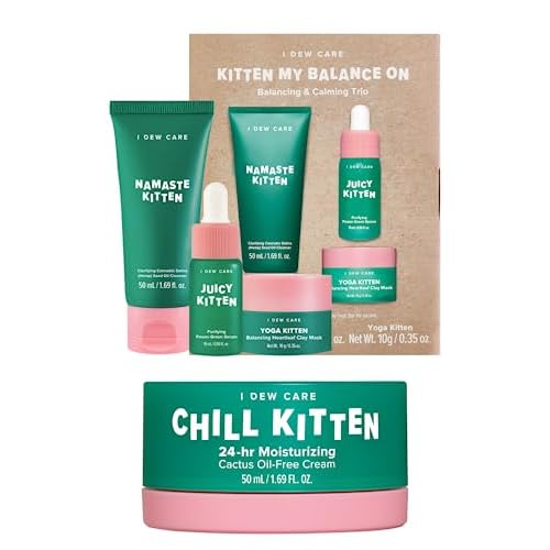 I Dew Care Skincare Set - Kitten My Balance On + Moisturizer Face Cream - Chill Kitten, 1.69 Fl Oz Bundle