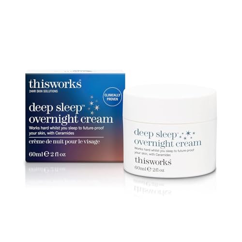 THISWORKS Deep Sleep Overnight Face Cream with Persian Silk Tree Extract, Ceramides & Copper PCA, to Help Fight Signs of Fatigue & Support Skin Renewal, 60ml
