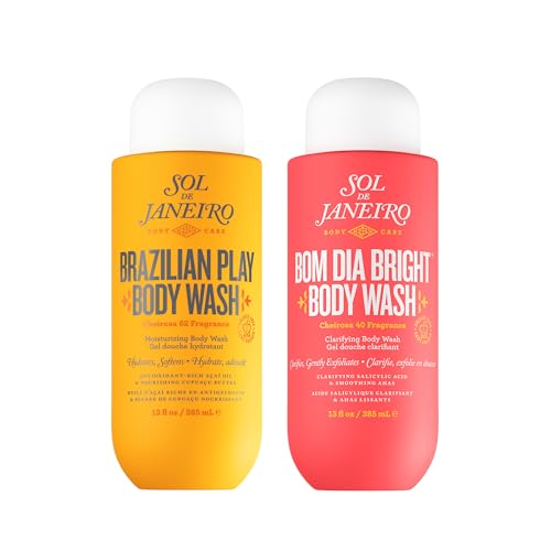 Sol de Janeiro Replenishing & Clarifying Shower Duo | Brazilian Play & Bom Dia Bright Body Wash | Cheirosa 62 & 40 | 13 fl oz. | Amazon Exclusive