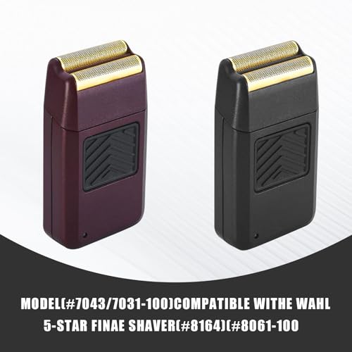 Pro 5 Star Series Finale Shaver Replacement Foil and Cutter Bar Assembly Compatible with wahl Shaver Model 7031-100/7043-100-For men's shaving- 2Pcs Black