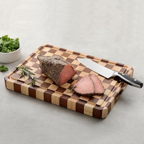 Large Acacia Wood Cutting Board for Kitchen Meat Cheese Fruits Vegetables