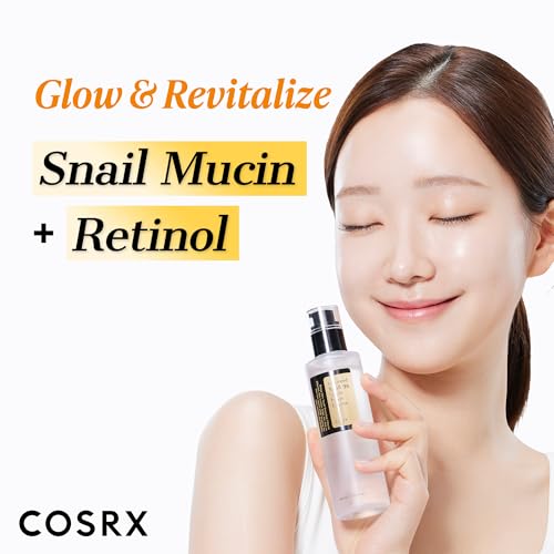 COSRX Snail 96% Mucin Essence & Retinol 0.1% Cream Set - 3.38 Fl Oz Pack of 2