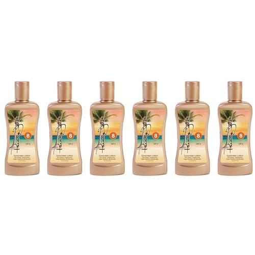 Panama Jack Sunscreen Tanning Lotion - SPF 8, PABA, Paraben, Gluten & Cruelty Free, Antioxidant Moisturizing Formula, 6 FL OZ (Pack of 6)