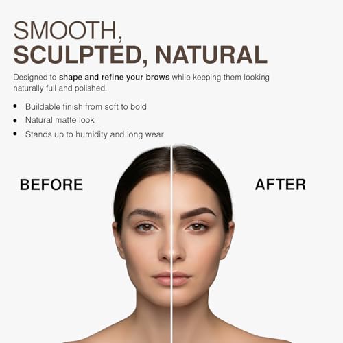 Palladio Brow Pomade Waterproof, 24 Hour Wear, Smudge Proof and Sweat Resistant Formula, Super Creamy Formula Glides on And Helps to Fill in Brows for a Dramatic, Defined, Flawless Look (Dark Brown)