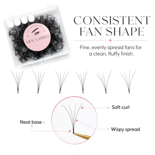 Premade Eyelash Fans 500 Pairs 5D 0.05CC 17mm for Volume Lash Extensions