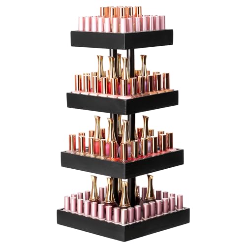 Homde Nail Polish Organizer for 86-123 Bottles, 360 Rotating Nail Polish Rack Holder, Display Storage Shelf for Fingernail Stand and Essential Oil, Gifts for Women Girls- Bamboo,Black