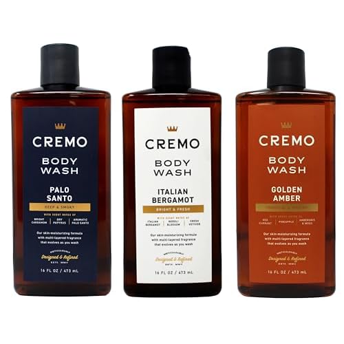 Cremo Body Wash Set, 16 FL OZ - Palo Santo, Italian Bergamot, Golden Amber, Skin-Moisturizing Formula, 16 FL OZ Each