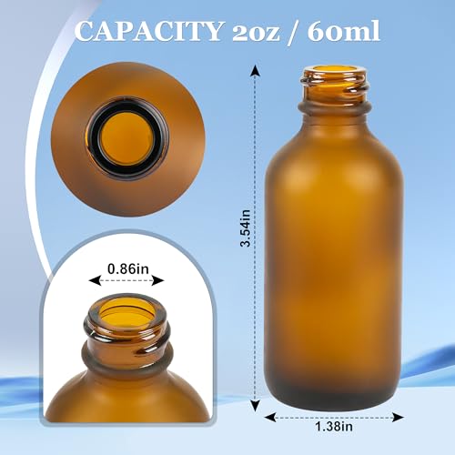 2 oz Glass Bottles with Lids - Leak-Proof Travel Containers for Essential Oils & Liquids