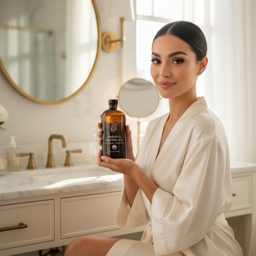 Castor Oil - Organic Cold-Pressed Hexane-Free Skin & Hair Treatment - Amber Bottle - Variation of THIS listing
