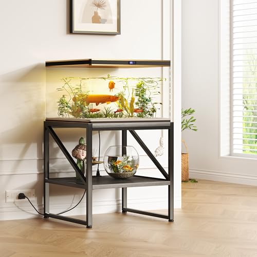 Mexin Square End Table with Charging Station 20in Printer Stand Grey Oak With USB