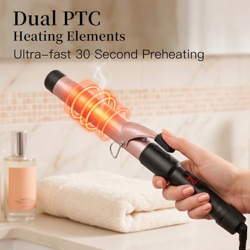 Ceramic Curling Iron with Adjustable Temperature Dual Voltage Hair Curler