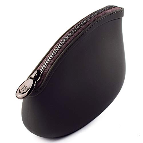 Dark Grey Small Silicone Makeup Bag - Vegan Eco-Friendly Water-Resistant Purse