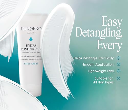 Hydra Conditioner - Deep Moisturizing Hair Care for Dry & Damaged Hair with Shea & Mango Butter - 200ml - Puroeko