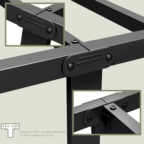 Full Victorian Metal Bed Frame with Storage - 14 Inch Heavy Duty Platform Bed