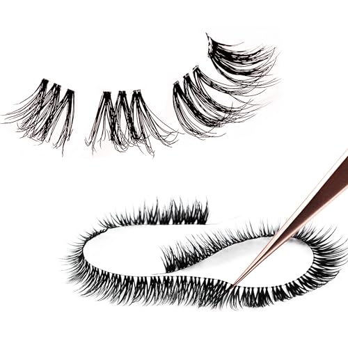 TRZLIFE Eyelash Clusters, 72 PCS DIY Individual Lash Extension Create Personal Eyelash Style Easily Super Natural and Comfortable Clear Band Non-Friable Reusable False Eyelash Mix 10/12/14mm